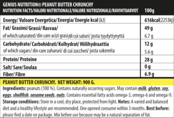 Erdnussbutter Crunchy – 900 Gramm