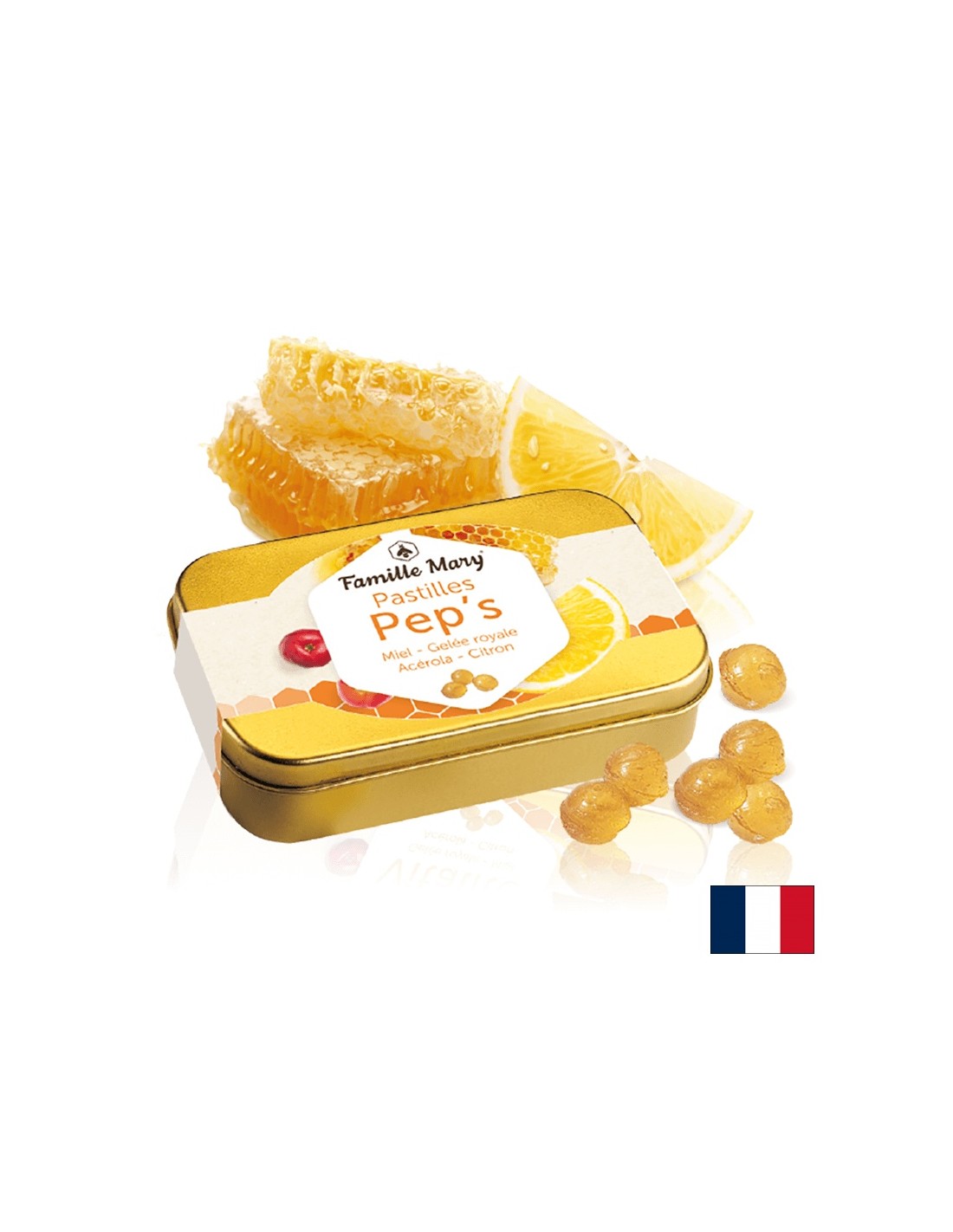 Pep's Lutschtabletten für Spannkraft und Vitalität – Lutschtabletten mit Honig, Gelée Royale, Acerola und ätherischem Zitronenöl, 60 g