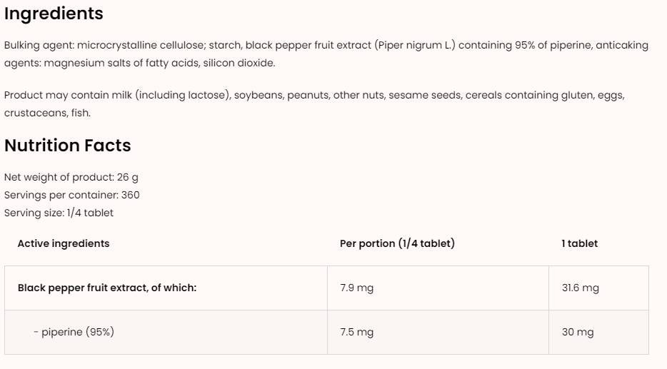 Piperin 30 Max 90 Tabletten