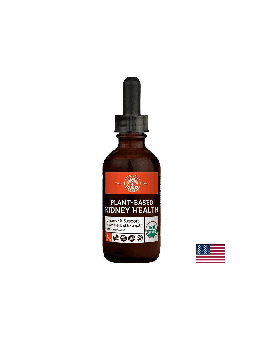 Pflanzenbasierte Nierengesundheitsreinigung und -unterstützung Rohkräuterextrakt/Kräutermischung für gesunde Nieren, 59,2 ml Global Healing