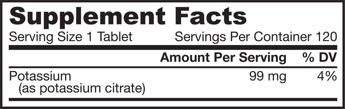 Kaliumcitrat 99 mg 120 Tabletten