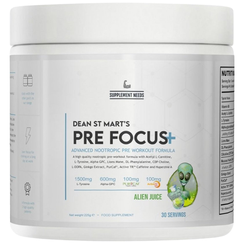 Pre Focus+ | mit Stimulanzien und Nootropika – 225 Gramm