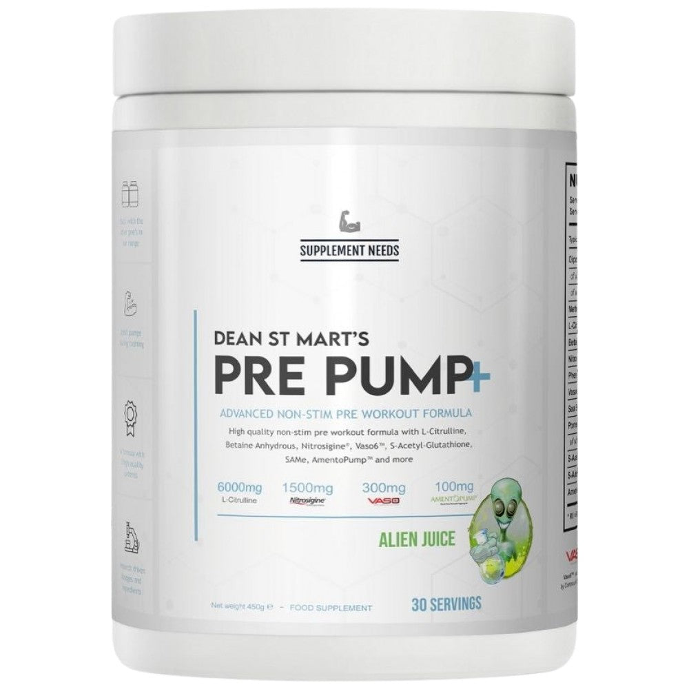 Vorpumpe+ | Erweitertes Non-Stim Pre-Workout – 450 Gramm