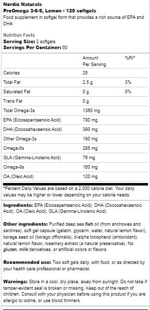 ProOmega 3-6-9 1360 mg – 120 Kapseln