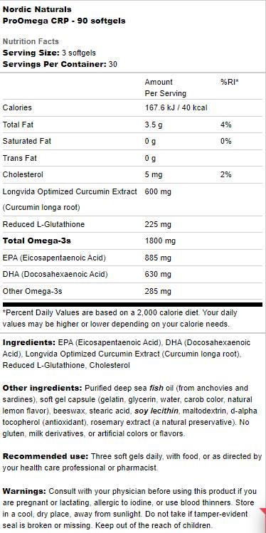 ProOmega CRP | Mit Curcmin und Glutathion – 90 Gelkapseln