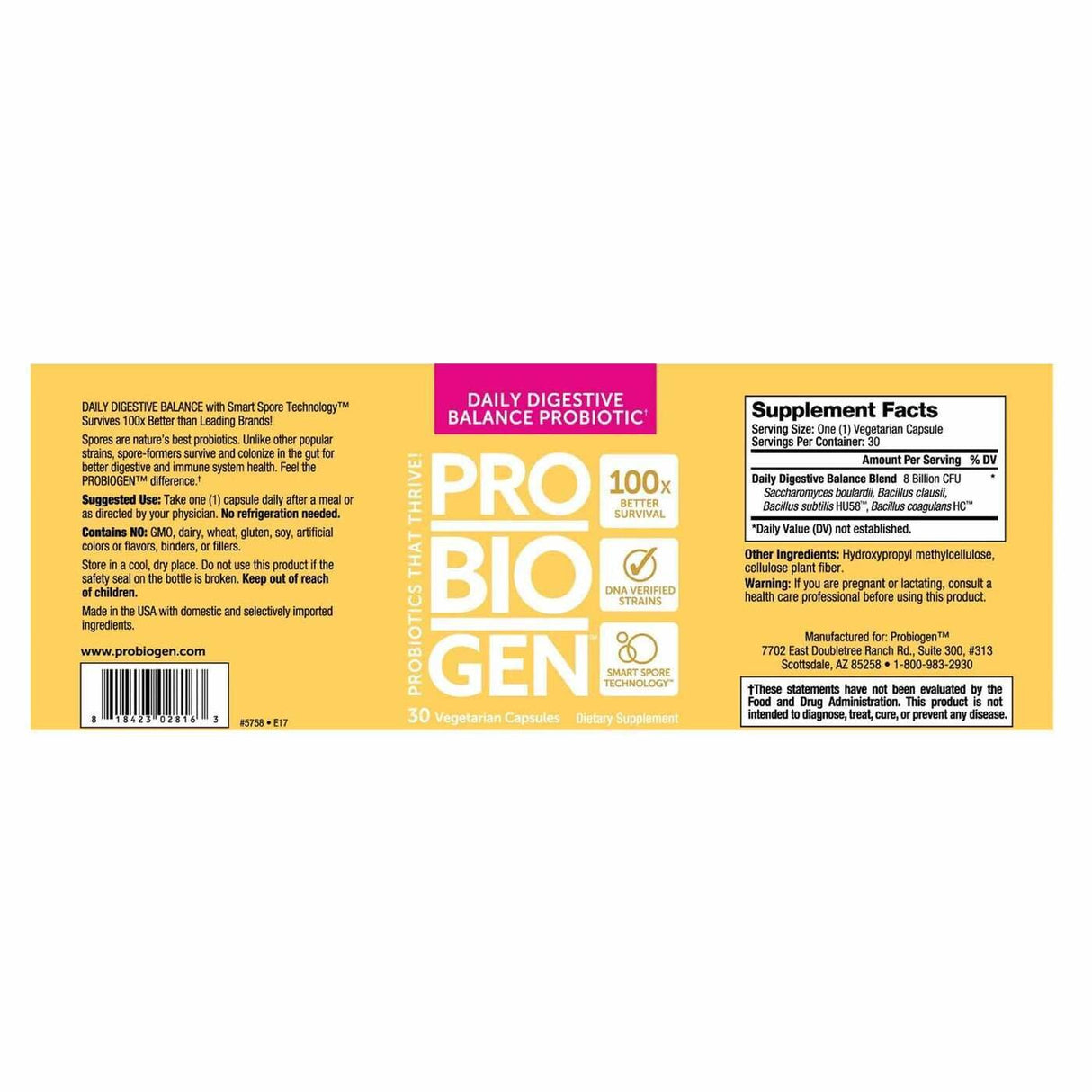 <tc>Probiogen</tc> Tägliche Verdauungsbalance - Probiotikum - 30 Kapseln