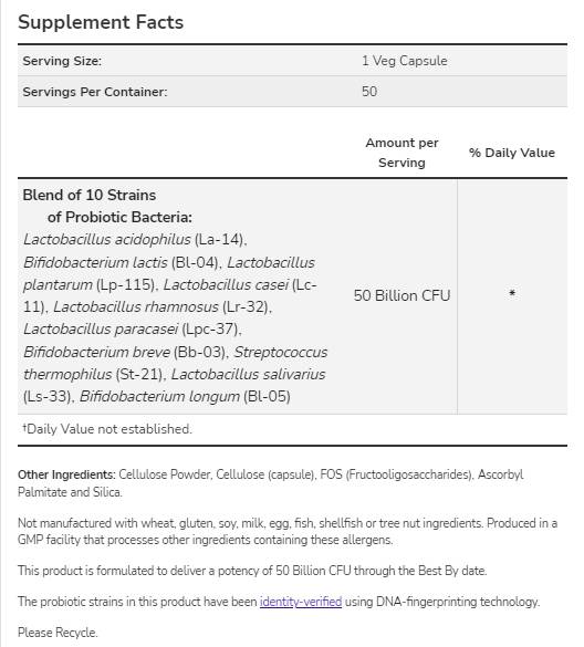 Probiotikum-10 50 Milliarden – 50 Kapseln
