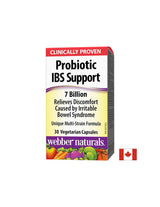 Probiotische Unterstützung bei Reizdarmsyndrom/Probiotisches Reizdarmsyndrom mit 4 Stämmen, 7 Milliarden aktiven Probiotika x 30 Kapseln <tc>Webber Naturals</tc>