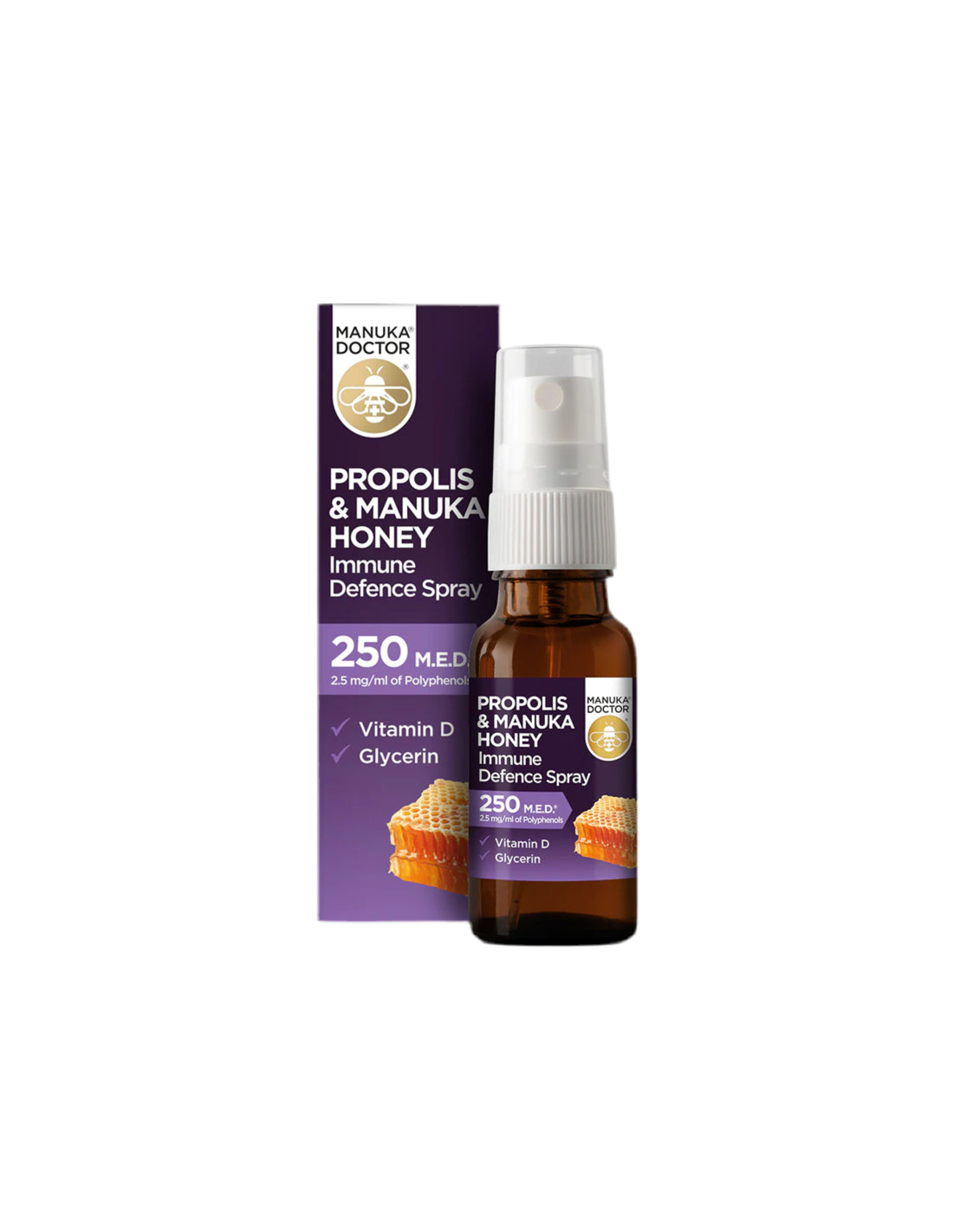 Propolis &amp; Manuka-Honig Immunabwehrspray 250 MED/Halsspray mit Propolis (250 MED), Manuka-Honig und Vitamin D3, 20 ml