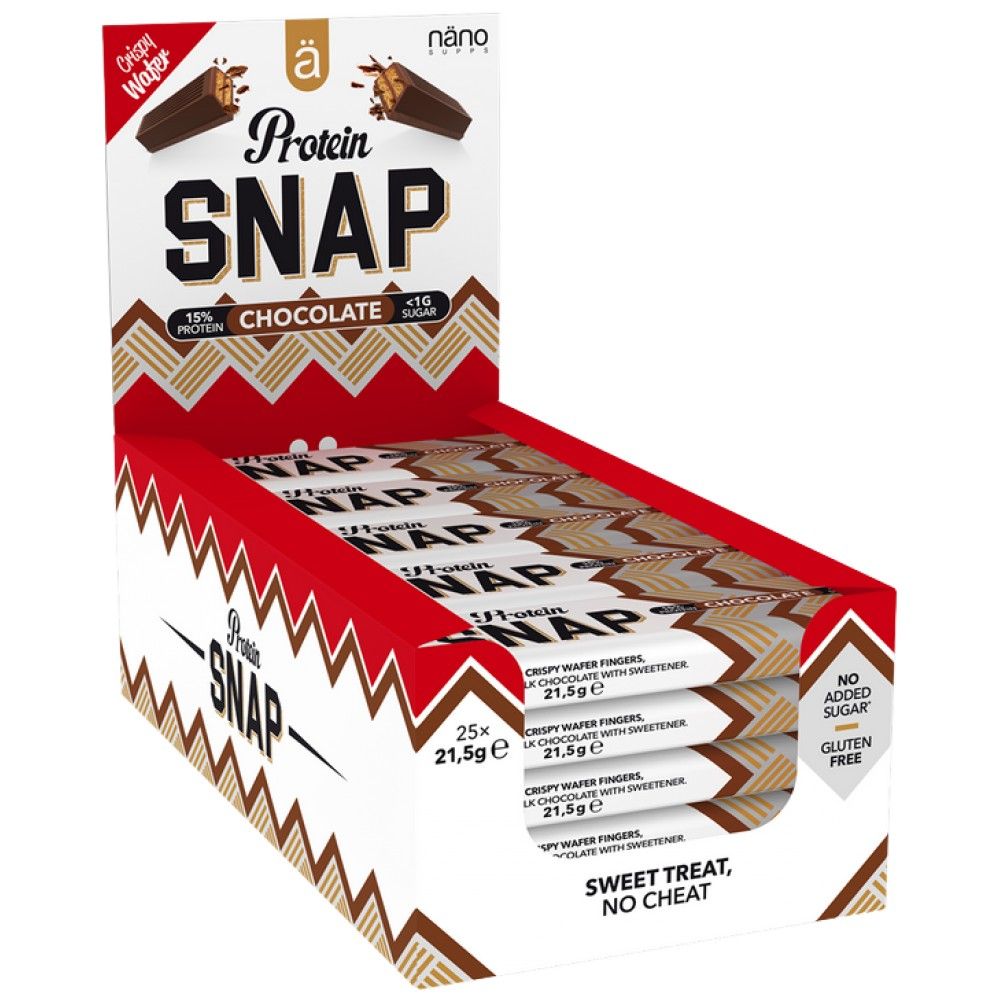Protein Snap | Knuspriger Riegel mit niedrigem Zuckergehalt – 25 x 21,5 Gramm