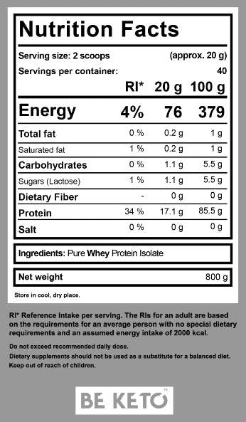 Pure Whey Isolate – 800 Gramm