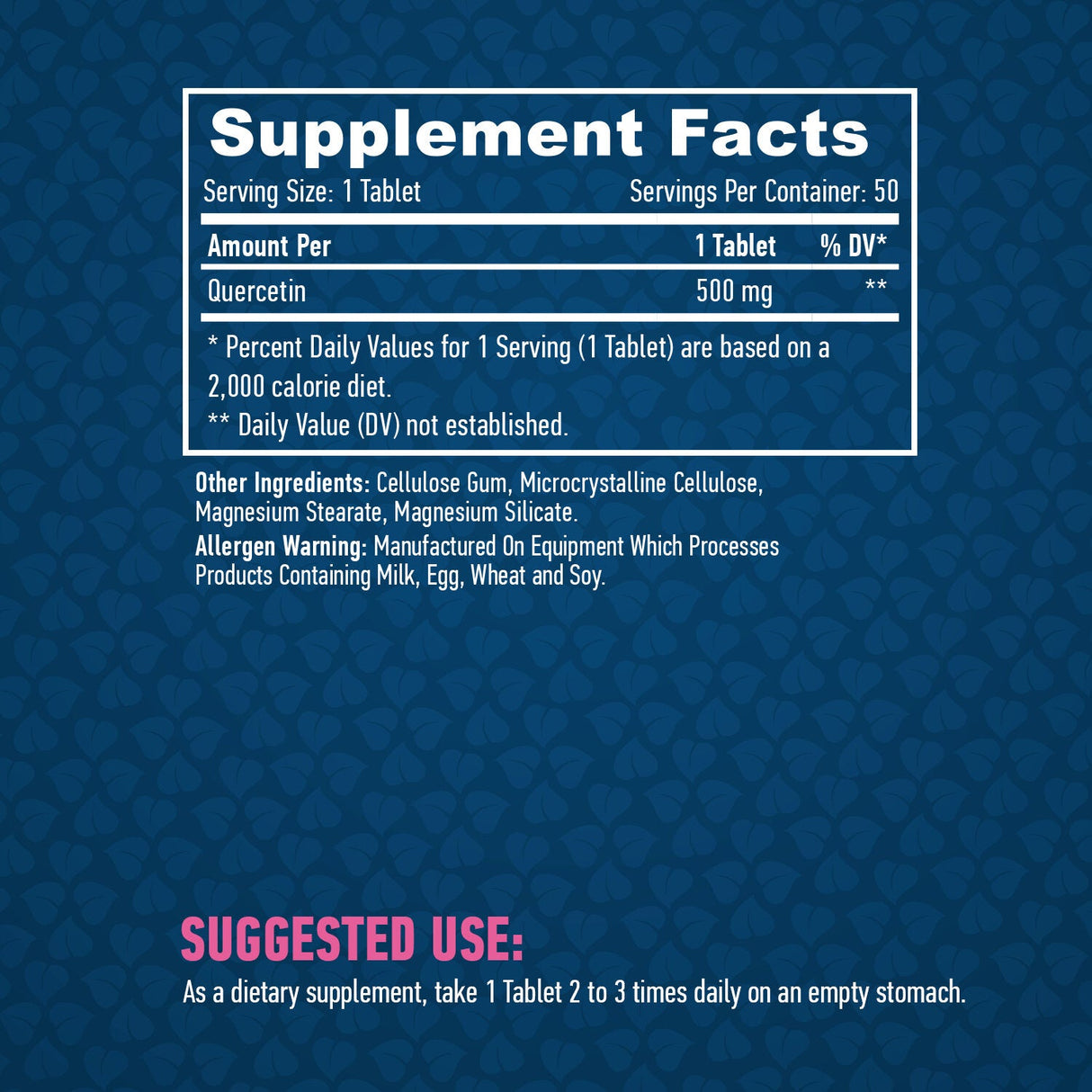 Quercetin 500 mg./50 Tabs.