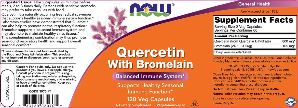 Quercetin mit Bromelain – 60 Kapseln