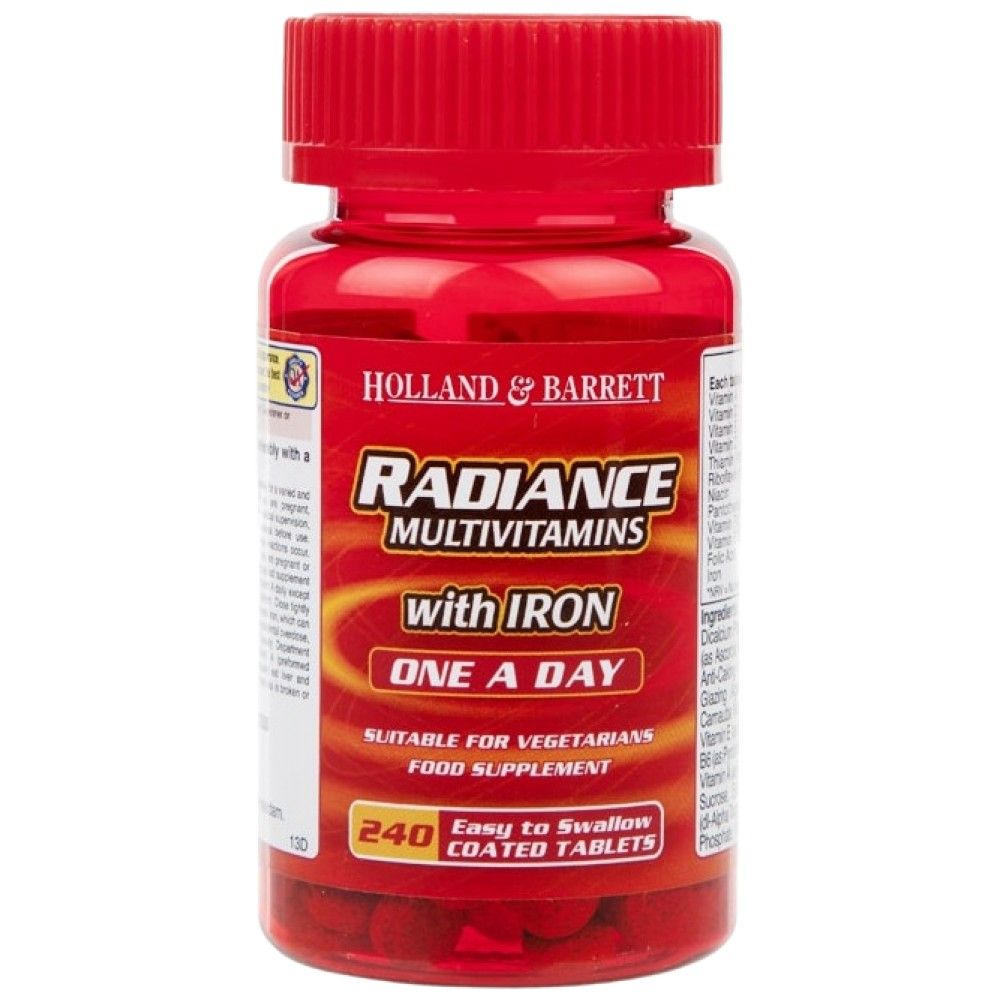 Strahlende Multivitamine und Eisen | Eine pro Tag – 240 Tabletten