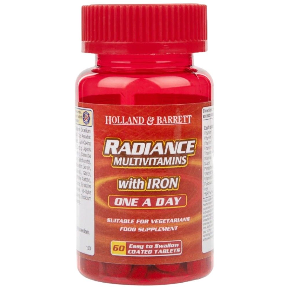 Strahlende Multivitamine und Eisen | Eine pro Tag – 60 Tabletten