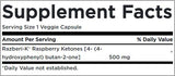 Razberi-K 500 mg/Himbeerketone mit maximaler Stärke – 60 Kapseln