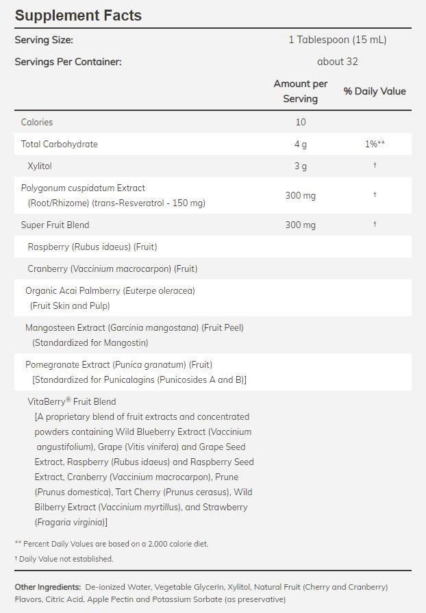 Resveratrol natürliches/flüssiges Konzentrat - 473 ml