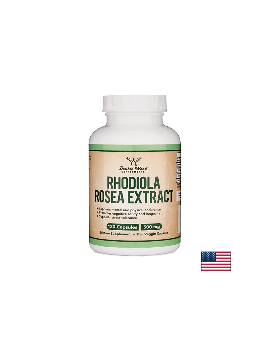 Rhodiola Rosea Extrakt – Extrakt aus der goldenen Wurzel, 120 Kapseln <tc>Double Wood</tc>