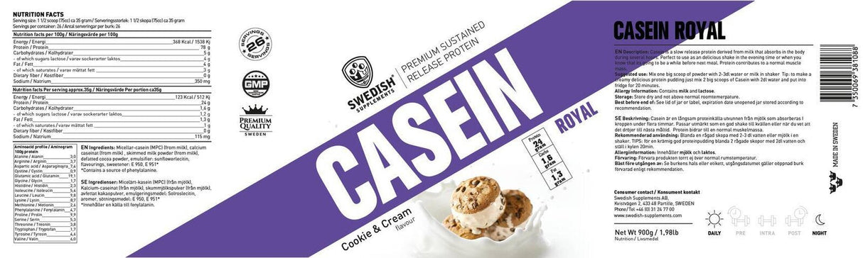 <tc>Swedish Supplements</tc> Casein Royal [900 Gramm, 27 Dosen]