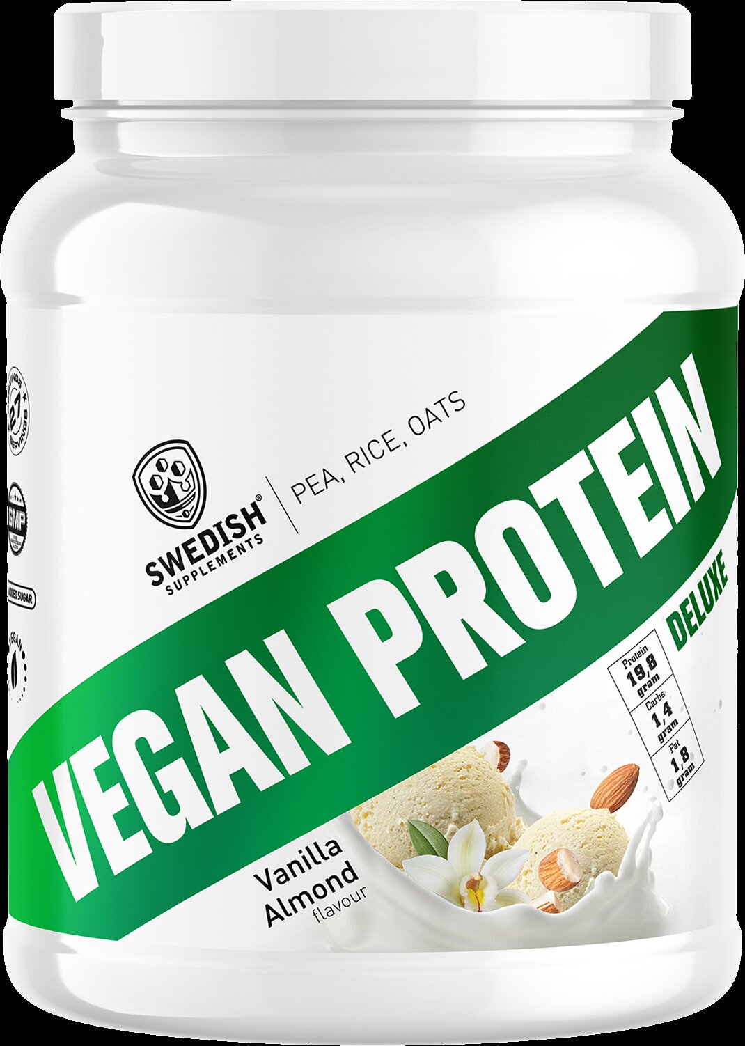 <tc>Swedish Supplements</tc> Veganes Protein Deluxe | aus Erbsen, Reis und Hafer [750 Gramm, 27 Portionen]