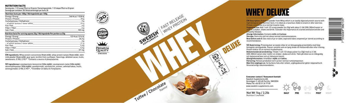 <tc>Swedish Supplements</tc> Whey Protein Deluxe [900 Gramm, 27 Portionen]