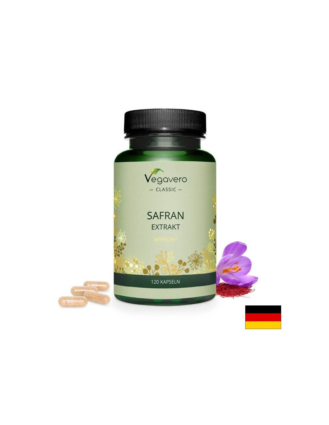 Safran-Extrakt, 120 Kapseln, 100 % vegan <tc>Vegavero</tc>