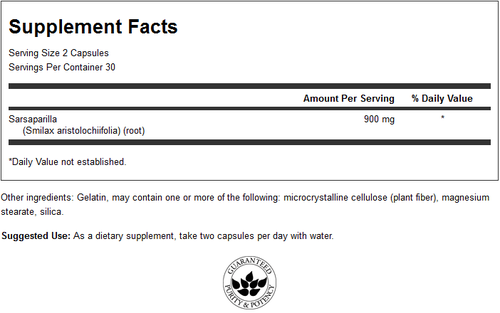 Sarsaparilla-Wurzel 450 mg – 60 Kapseln