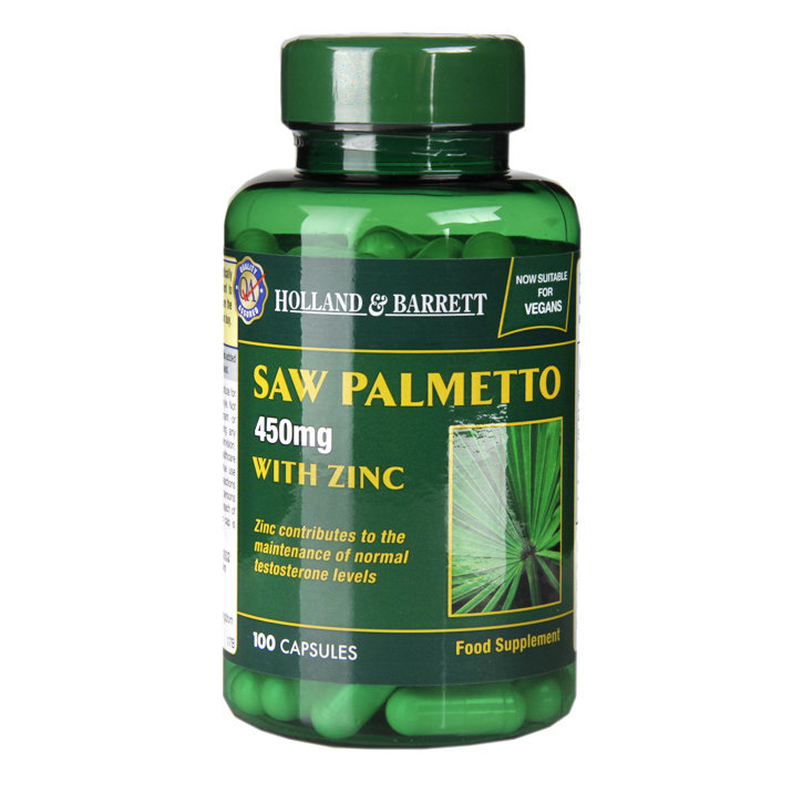 Sägepalme mit Zink (Sägepalme mit Zink) 100 vegane Kapseln HOLLAND & BARRETT