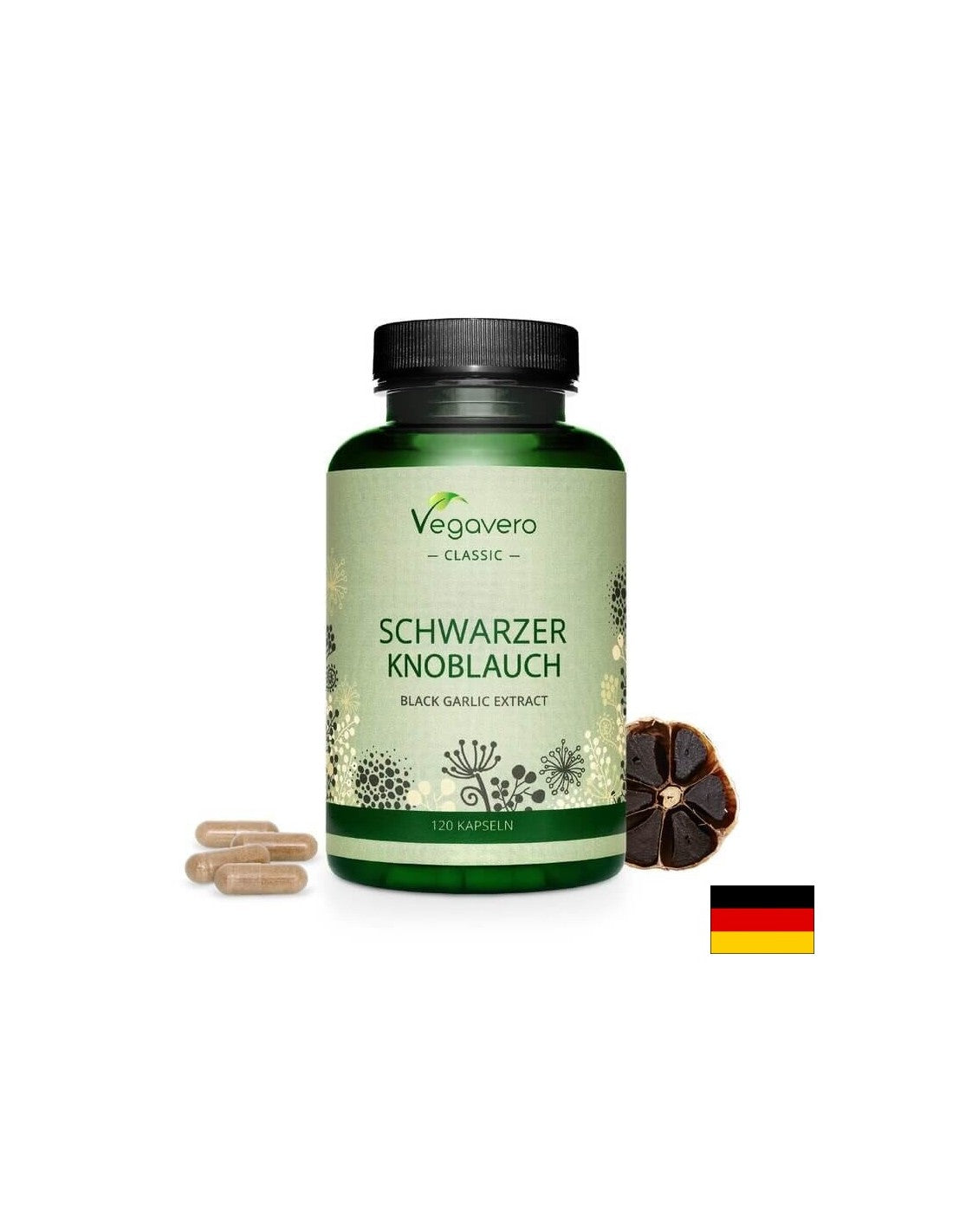 Schwarzer Knoblauch/ Extrakt aus schwarzem Knoblauch, 120 Kapseln <tc>Vegavero</tc>