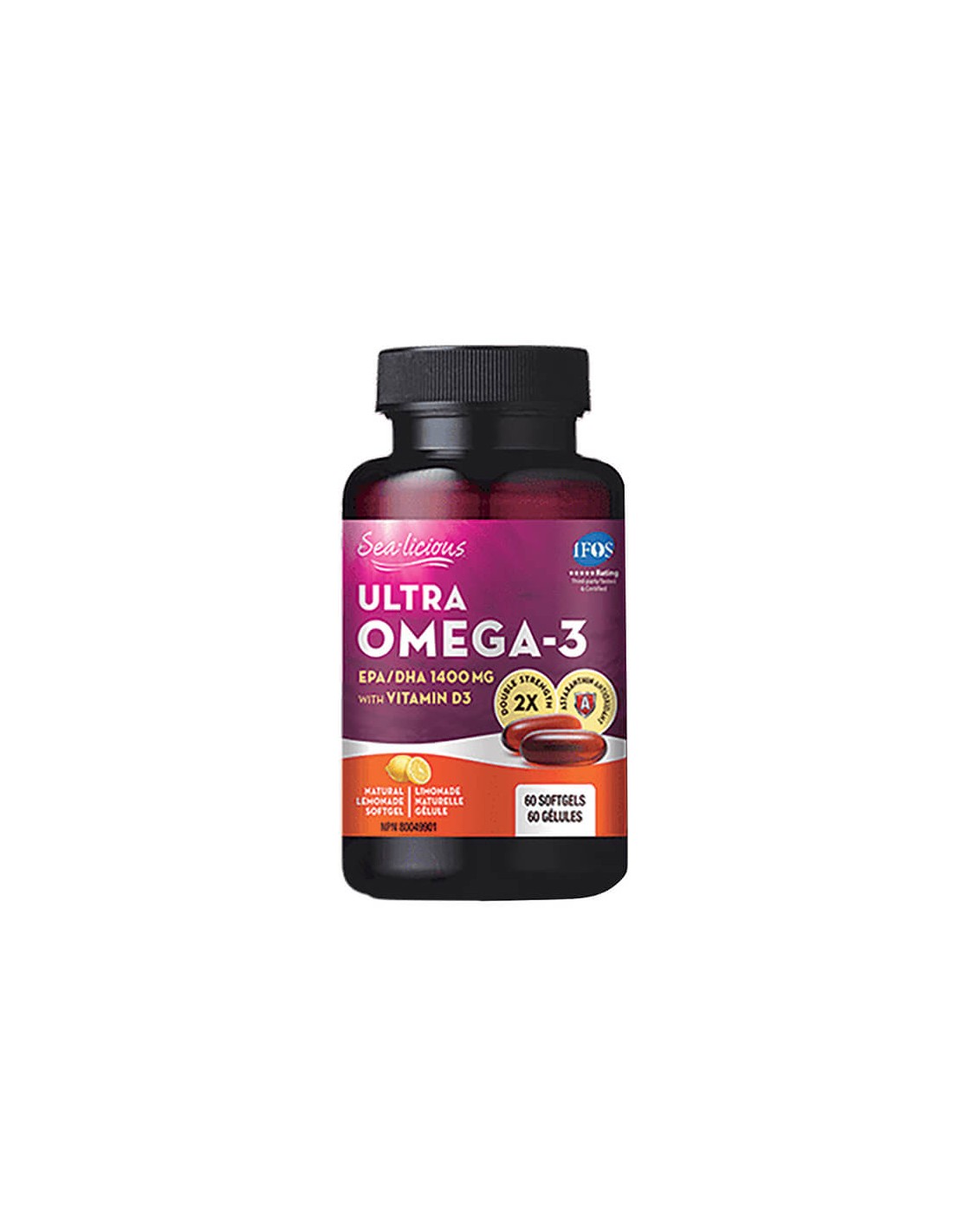Sea-Licious® Ultra Omega-3 mit Vitamin D3 - Omega-3 + Vitamin D3, 60 Weichkapseln <tc>Natural Factors</tc>