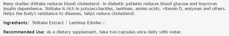 Shiitake-Pilz-Extrakt 310 mg – 100 Kapseln