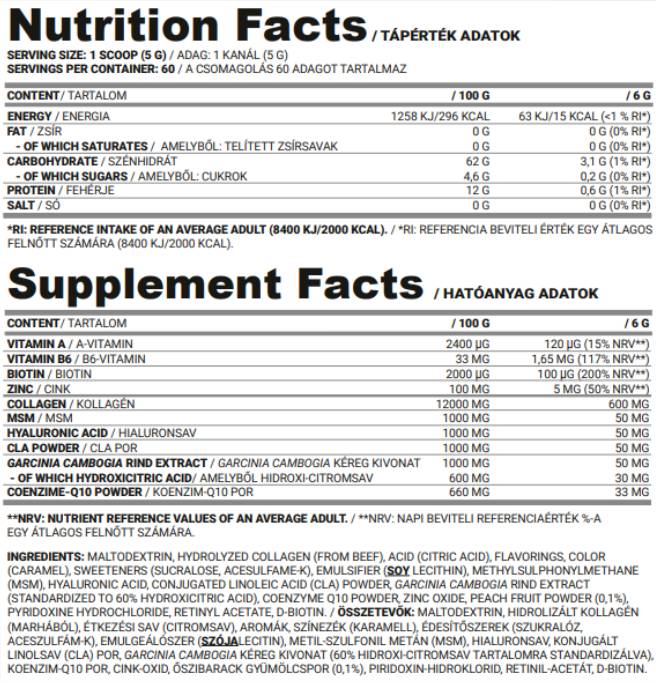Glanz | Kollagen - Hyaluronsäure - MSM - Q10 - Vitamine | Für Frauen bestimmt – 300 Gramm