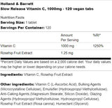 Vitamin C mit langsamer Freisetzung 1000 mg – 120 Tabletten