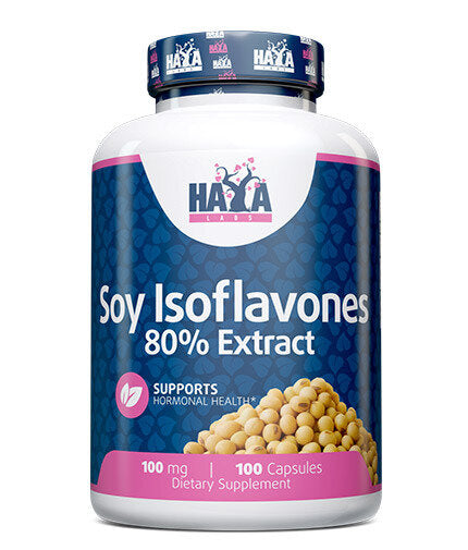 Soja-Isoflavone 80 % Extrakt, gentechnikfrei, 100 mg/100 Kapseln.