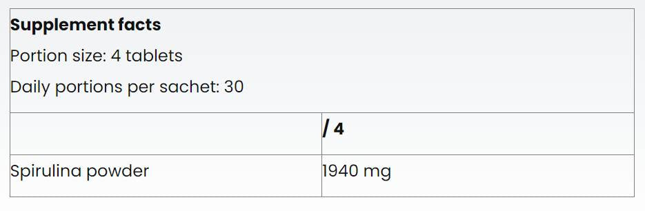 Spirulina 1940 mg – 120 Tabletten