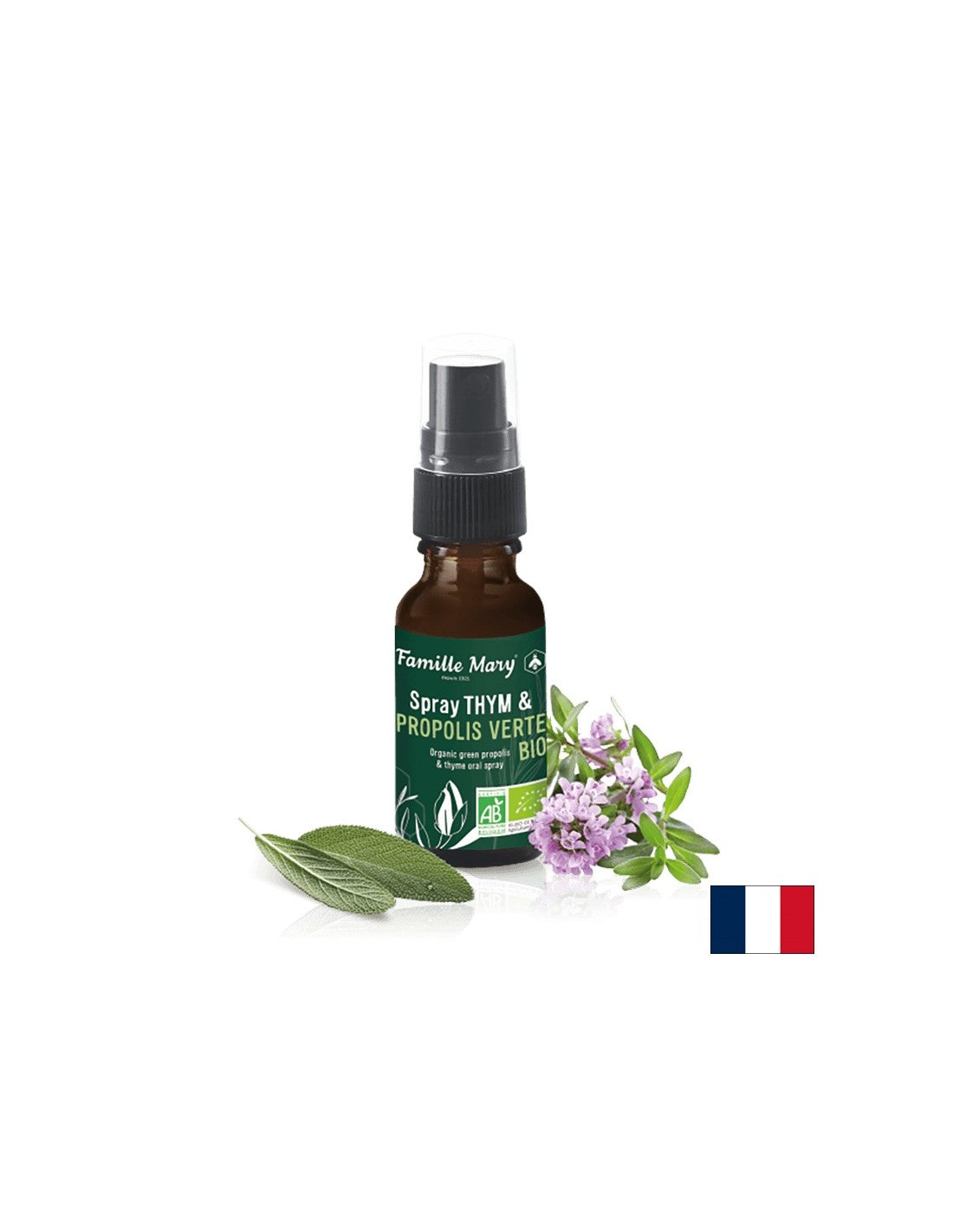 Spray Thymian & Propolis Verte BIO/Halsspray mit Thymian, grünem Propolis und Salbei, 20 ml Famille Mary