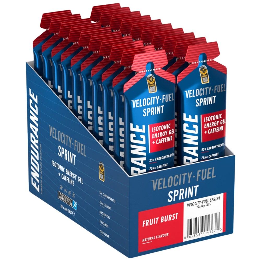 Ausdauer Sprint isotonisches Energiegel + Koffein - 20 x 60 Gramm
