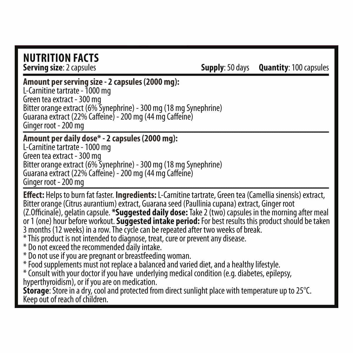 Super Extreme Burner 1000 mg – 100 Kapseln