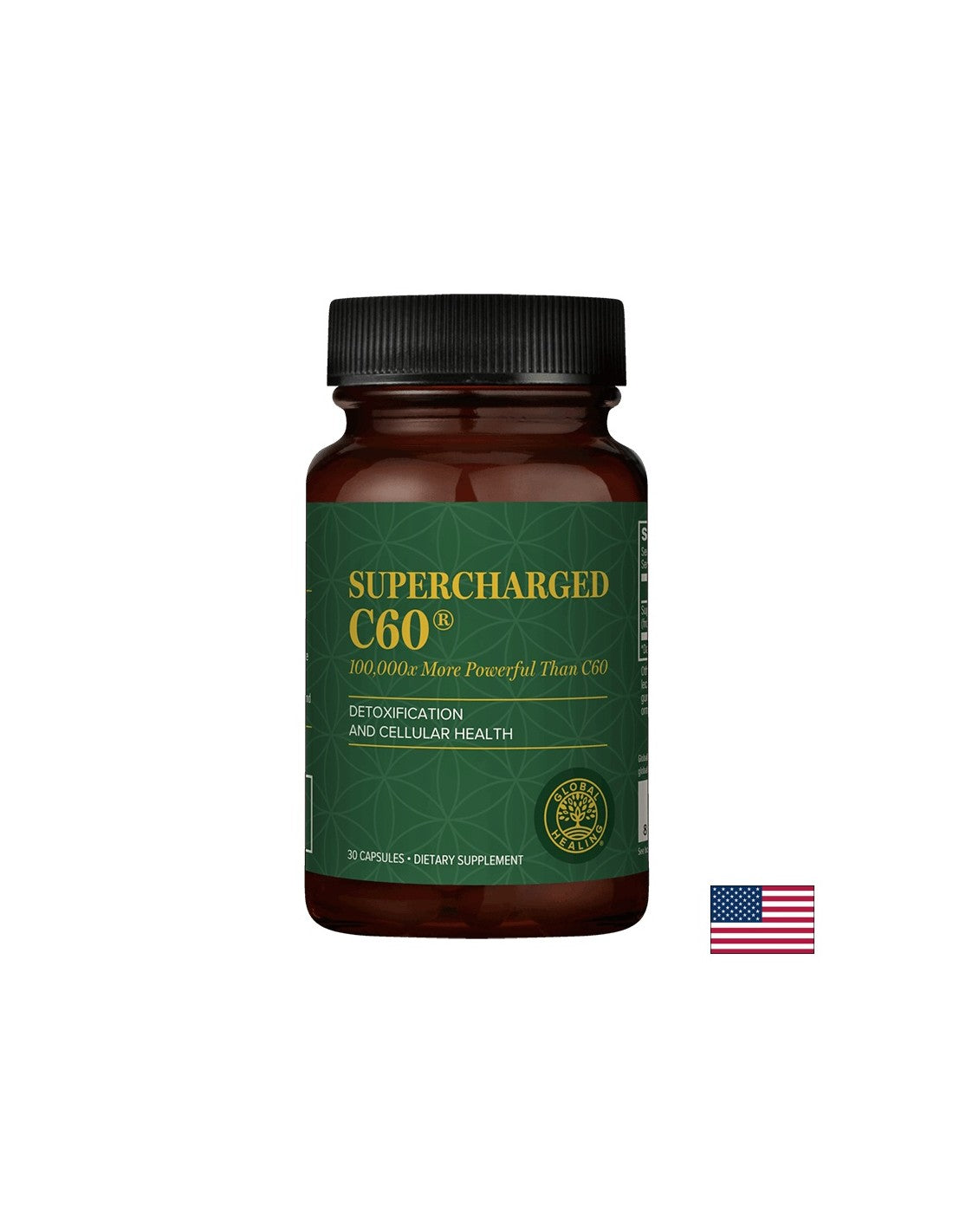 Supercharged C60® – Mikroaktivierte Aktivkohle, 30 Kapseln Global Healing