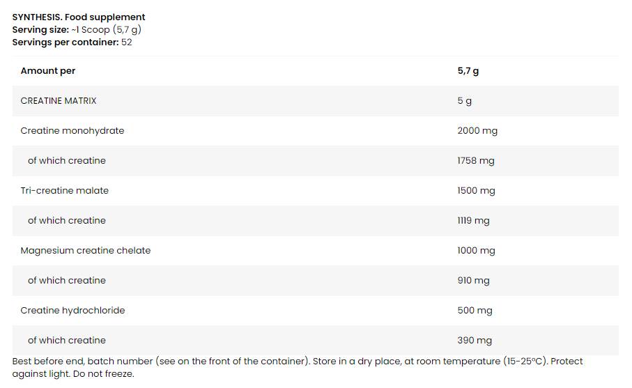 Synthese | Multi Creatine Complex Matrix – 300 Gramm