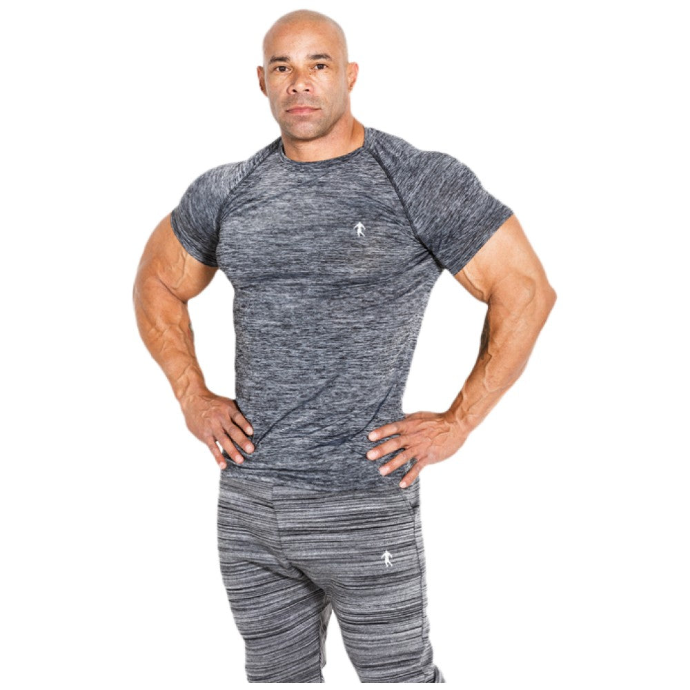 Herren-T-Shirt mit kurzen Ärmeln/T-Shirt 01 LM Compression Dunkelgrau