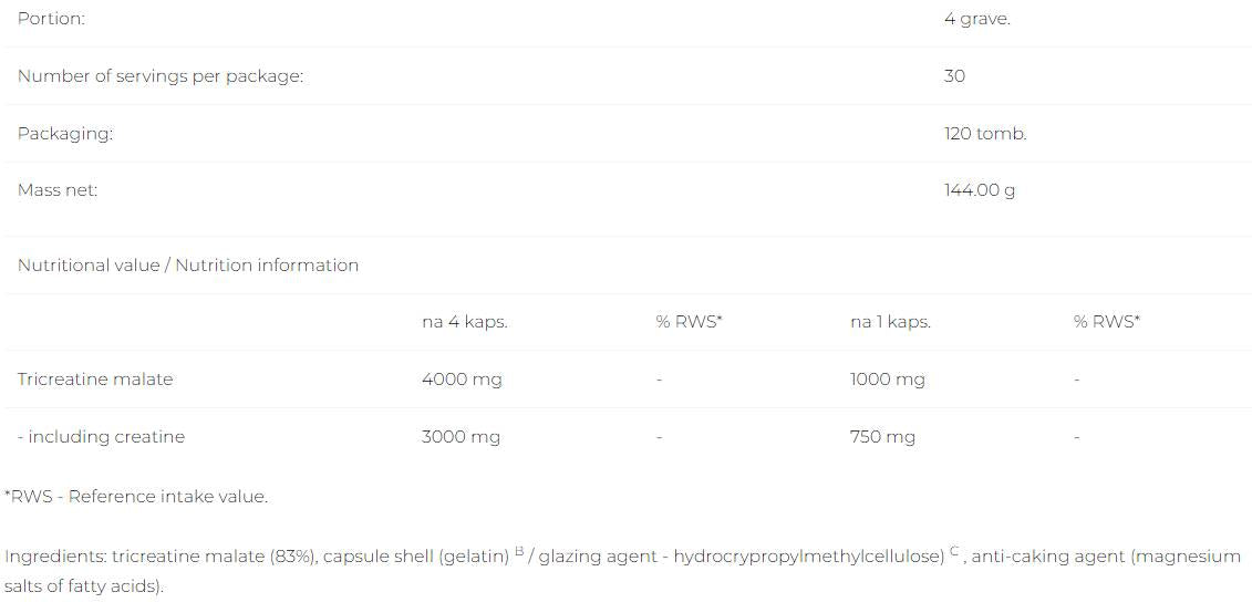 TCM | Tri-Kreatin-Malat – 120 Kapseln