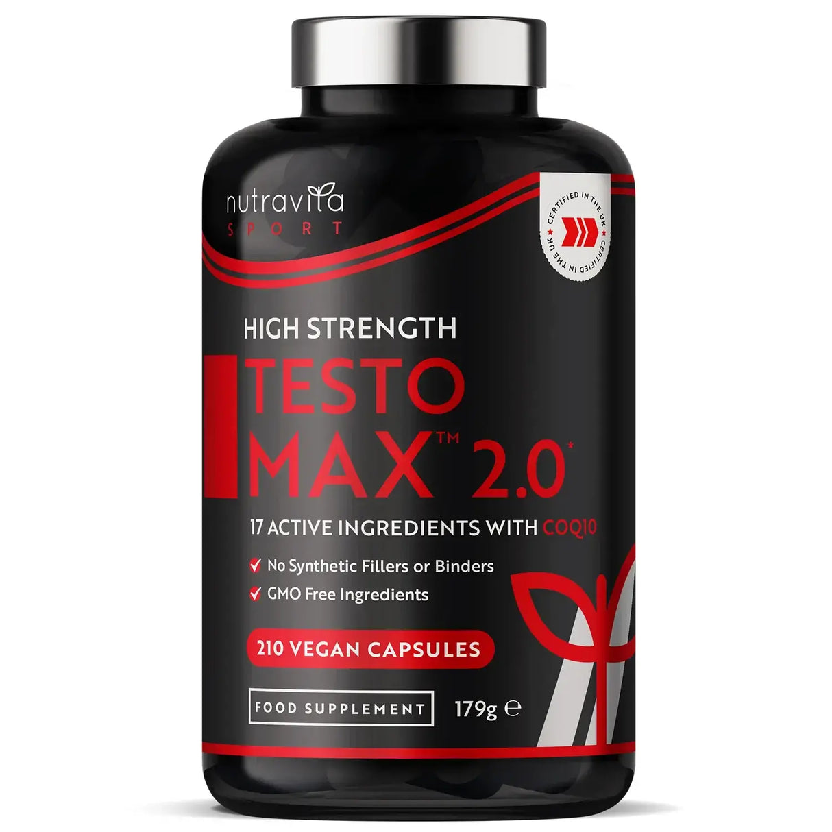 TESTOMAX™ 2.0 /210 Kapseln, 105 Tage/ mit Ashwagandha KSM 66®, CoQ10 und Maca-Wurzel <tc>Nutravita</tc>