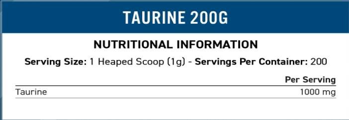 Taurinpulver 1000 mg – 200 Gramm