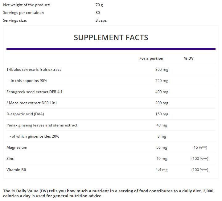 Testo Booster | mit Tribulus, Bockshornklee, Maca, DAA und Ginseng 90 Kapseln
