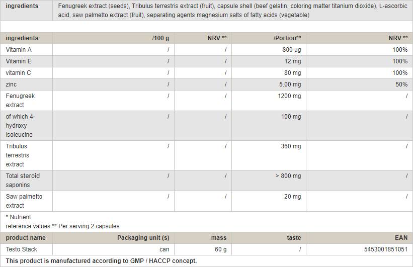 Testo Stack – 60 Kapseln