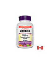Vitamin C mit verzögerter Freisetzung – Vitamin C 1000 mg, 60 Tabletten mit e<tc>XTEND</tc>Veröffentlichung <tc>Webber Naturals</tc>