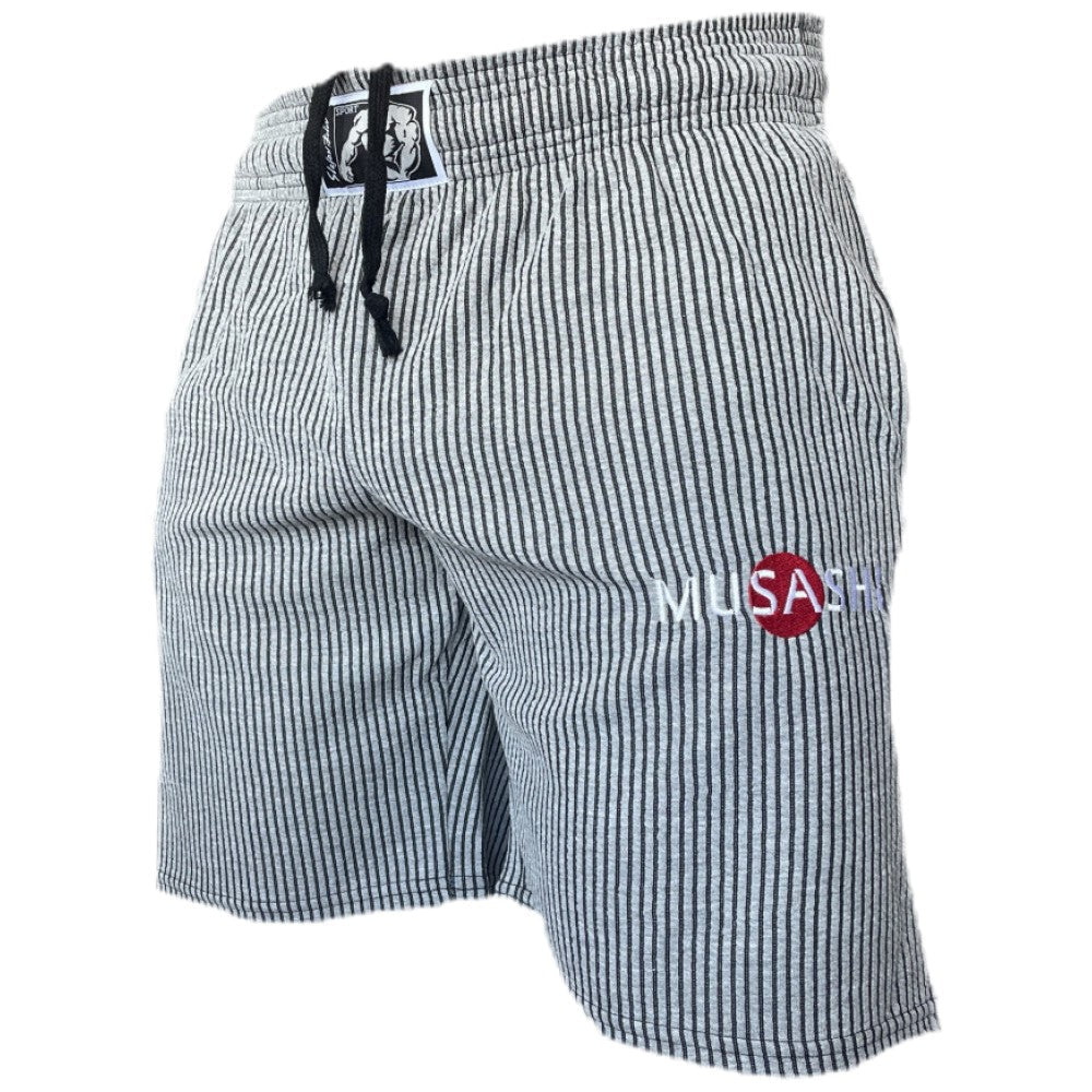 Sportshorts – Grau gestreift/Trainingsshorts – Grau