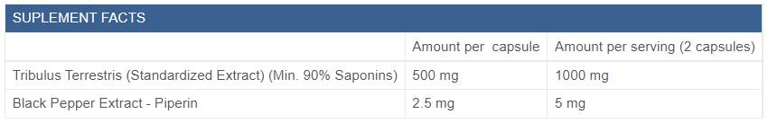 Tribulus 90 % + Piperin – 90 Kapseln