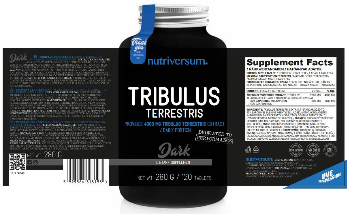 Tribulus Terrestris 2000 mg - 120 Tabletten